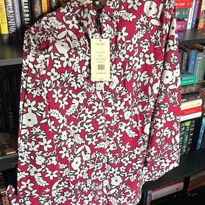 Tyler Boe Red and White Floral Blouse